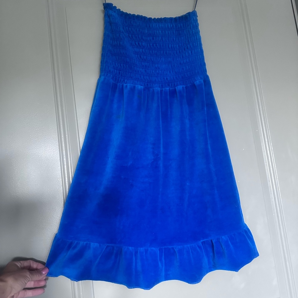 Juicy Couture Blue Baby Doll Strapless Dress
